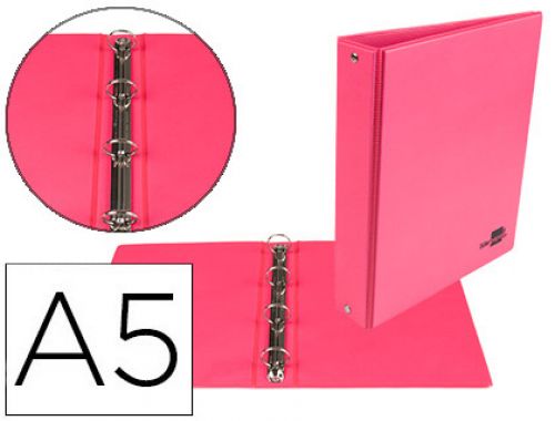 Pasta liderpapel cartao forrado pvc din a5 4 aneis 25 mm redondos fucsia , Liderpapel , 77191 , 8423473071964
